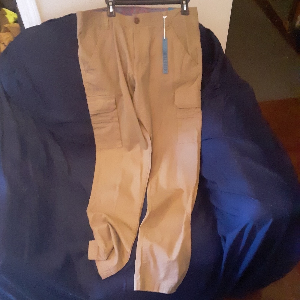 Belk red camel slim cargo